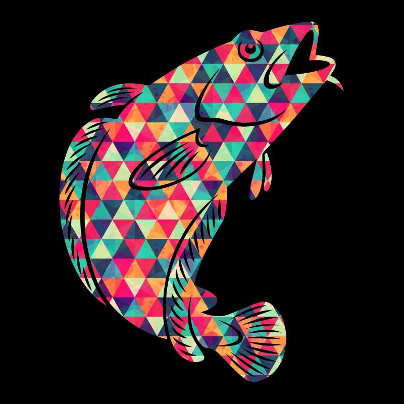 Geometric Cod Fish Colorful