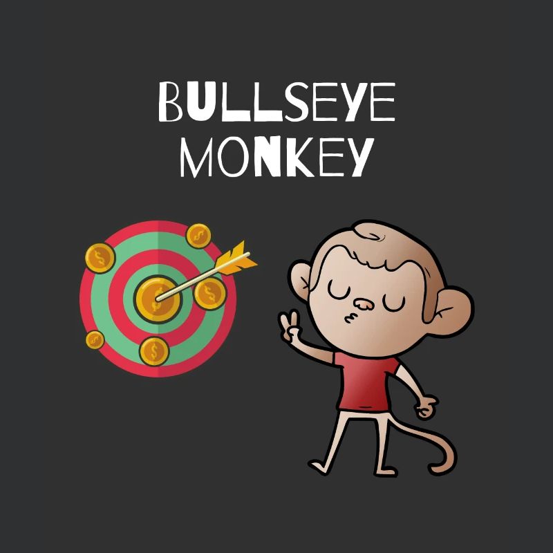 Bullseye monkey - cheeky monkey on a dartboard