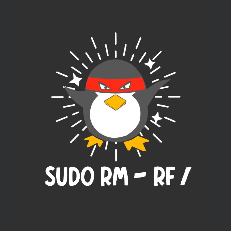 Tux Linux Pinguin Sudo Rm Rf Computerfreak Hacker