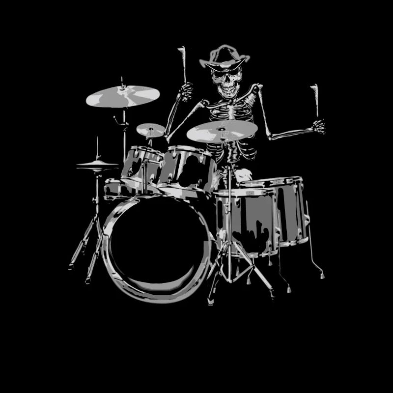 Punk Rock Star Skeleton Drummer Playing .. Drummer