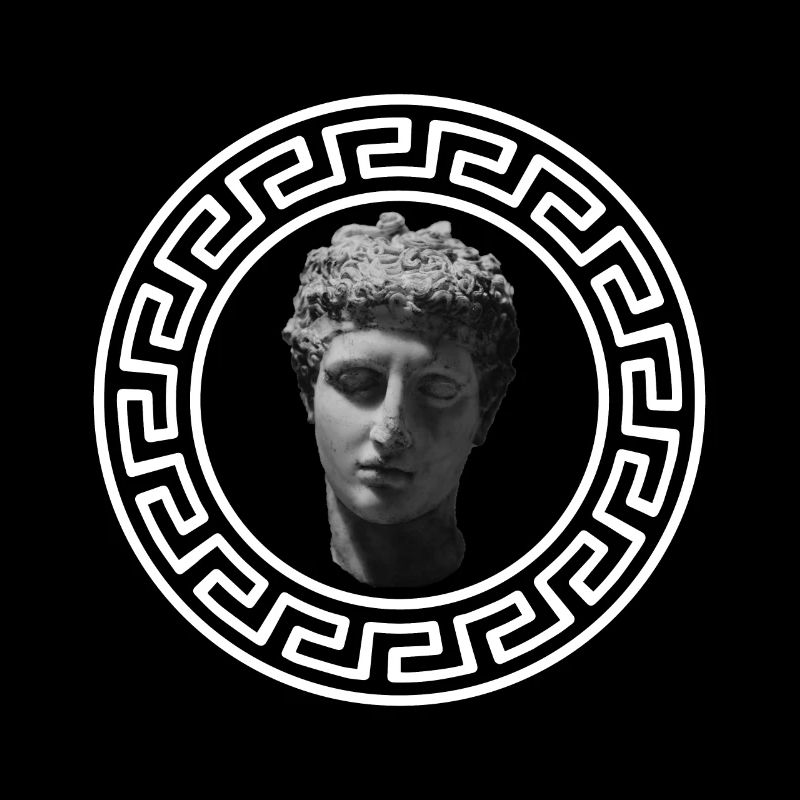 Sparta Greek Pattern Symbols Tribal Statue