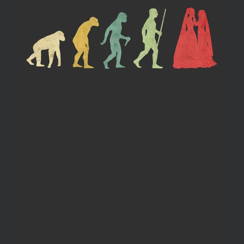 Lesbenpaar romantische Hochzeitsfrau Evolution