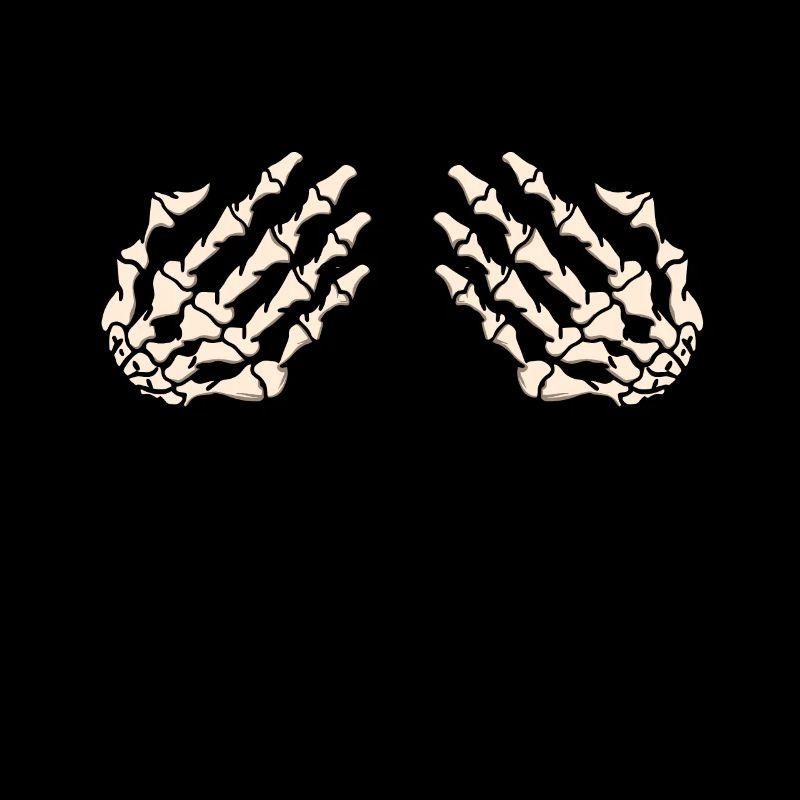 Skeleton hands bone boobs tits halloween