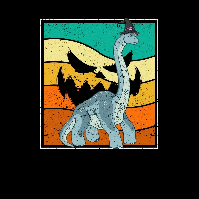 Brachiosaurus Witch Pumpkin Halloween Dinosaur