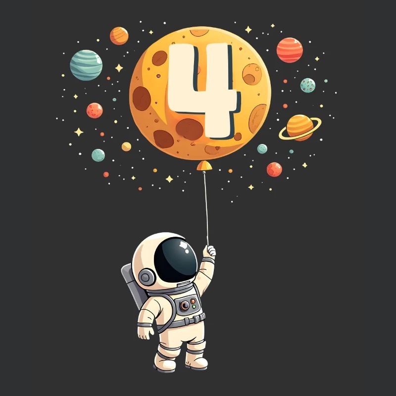 Astronaute mignon 4e anniversaire garçon espace