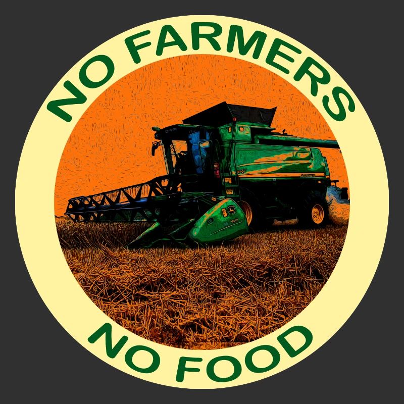 Pas d'agriculteurs pas de nourriture - avec une moissonneuse-batteuse