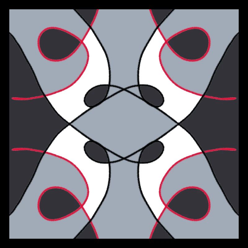 White, black, grey and red pattern