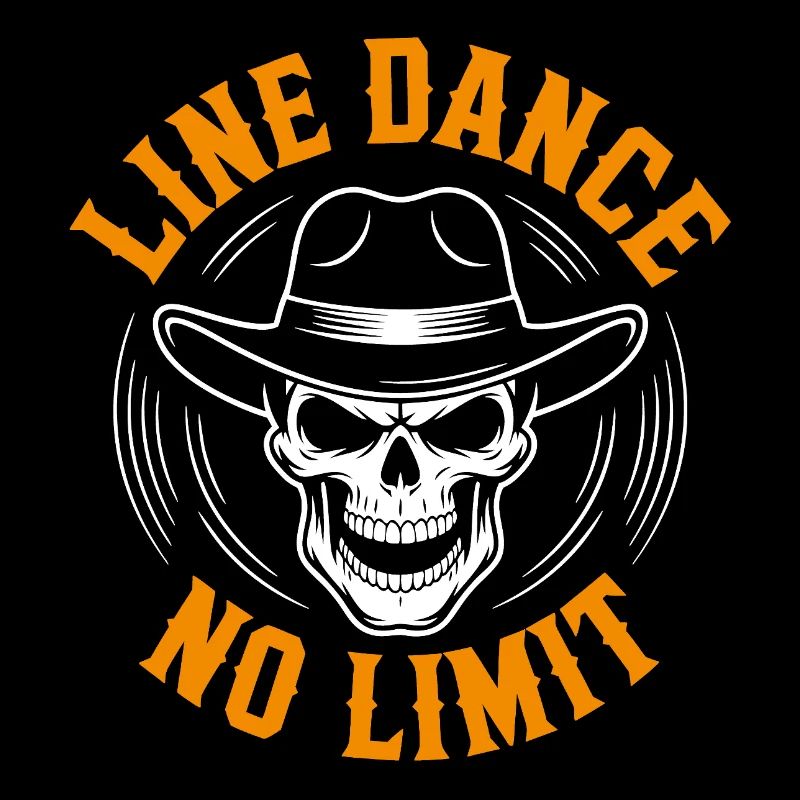 Line Dance Skull with Stetson and Boots and Lasso