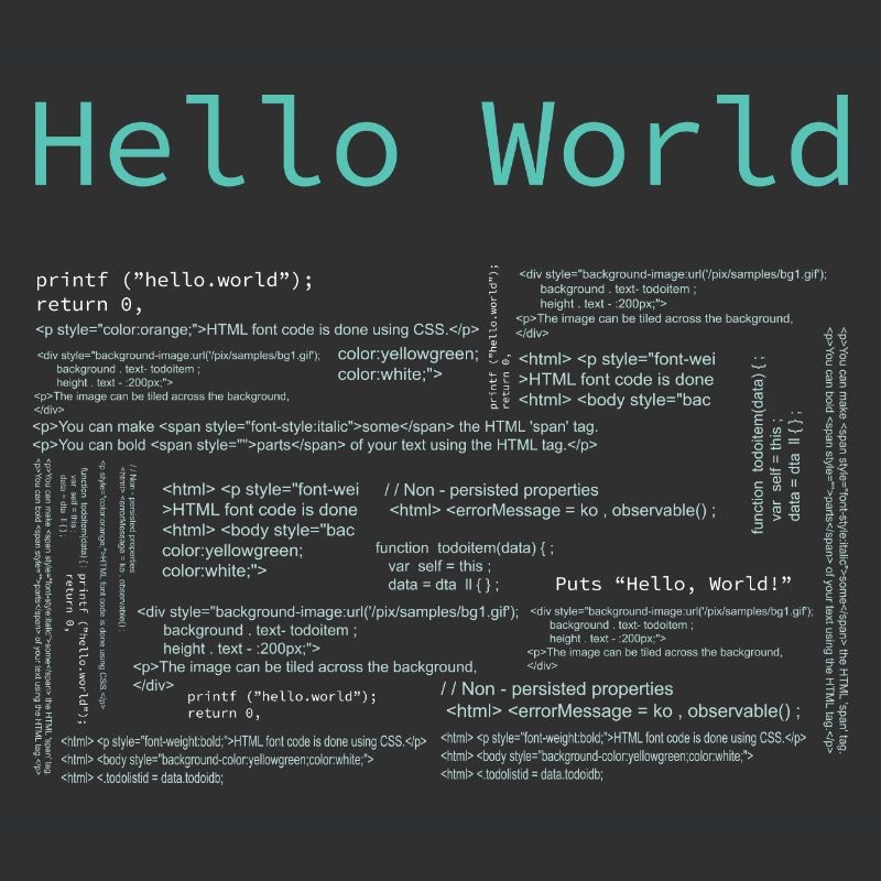 Hello World - Computer Pr... Programmeur & Nerd