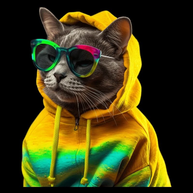 Chat avec des lunettes de soleil