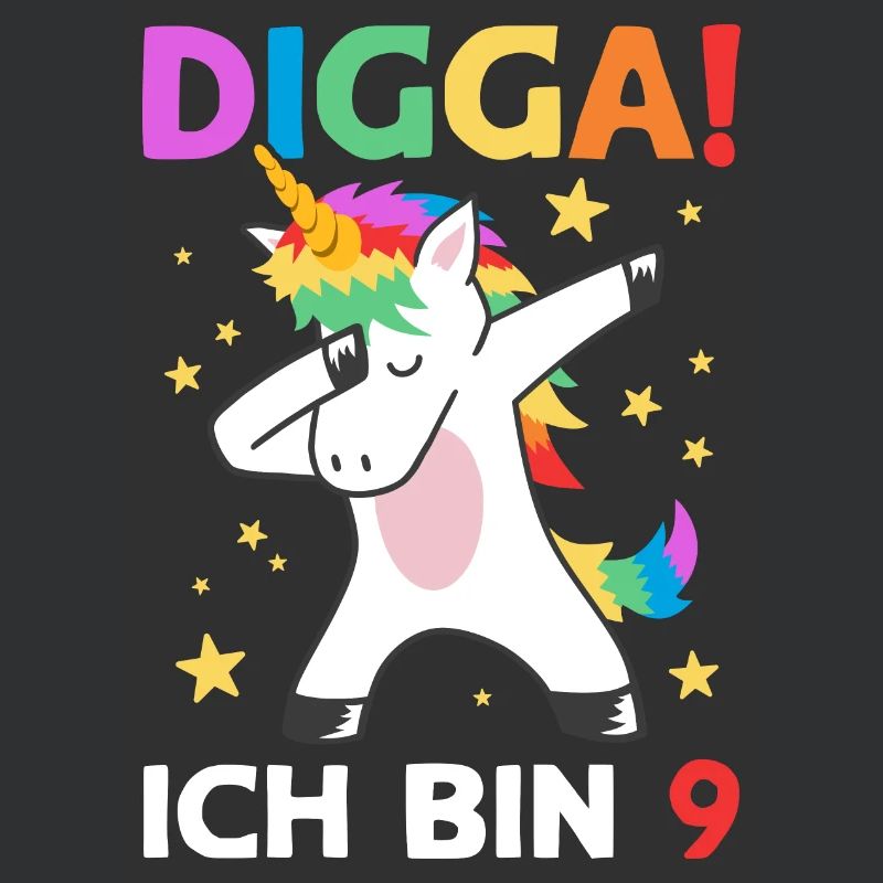 Digga Ich Bin 9 Jahre 9. Geburtstag Einhorn
