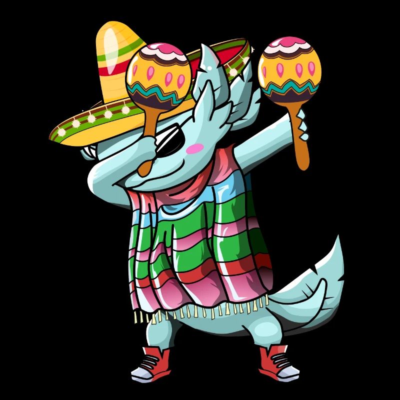 Cinco de Mayo Dabbing Axolotl Mexicain Sombrero Dab