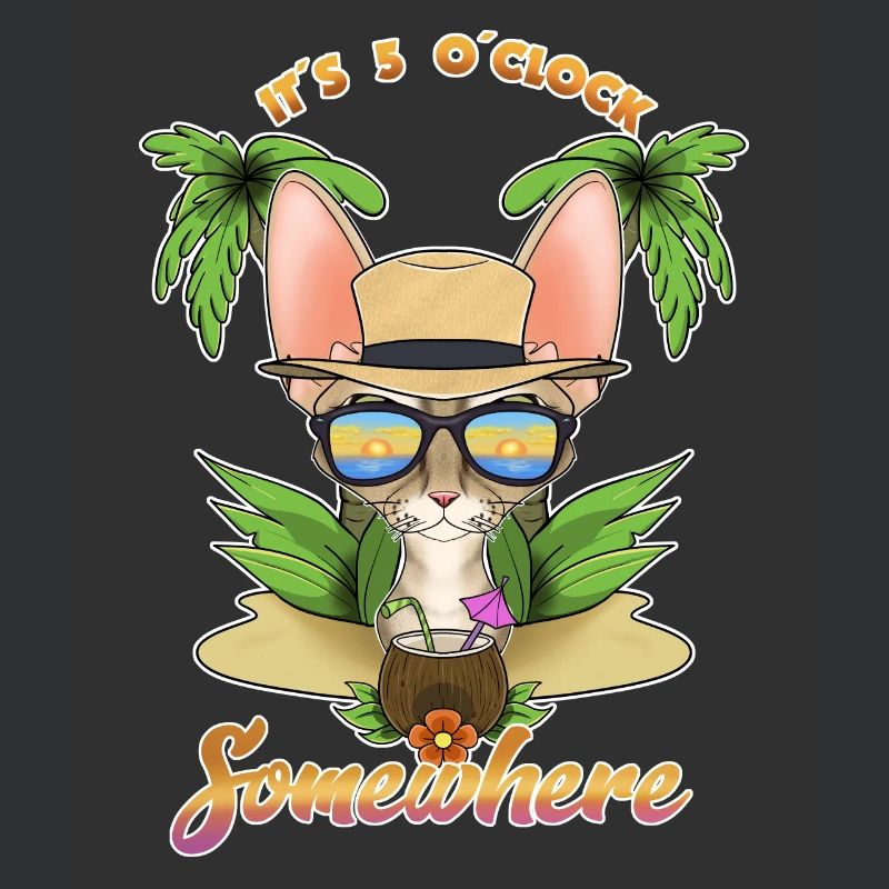 It Is 5 OClock Somewhere Drinking Devon Rex Cat