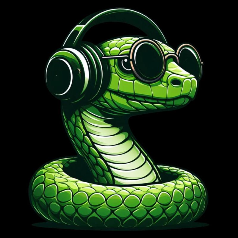 Serpent avec lunettes de soleil et écouteurs
