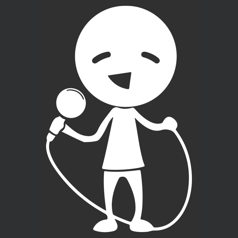 Singer with microphone