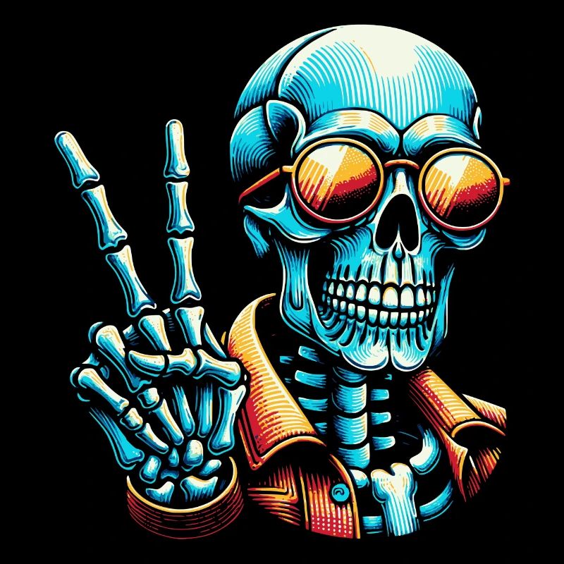 Skelett Peacezeichen