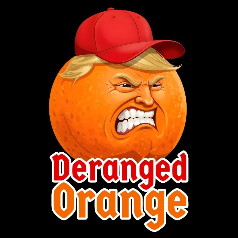 Angry Deranged Orange with Donald T Hat