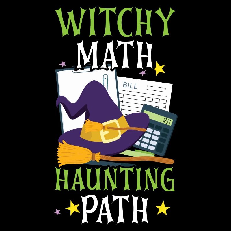 Witch Math Haunted Path Comptable Halloween