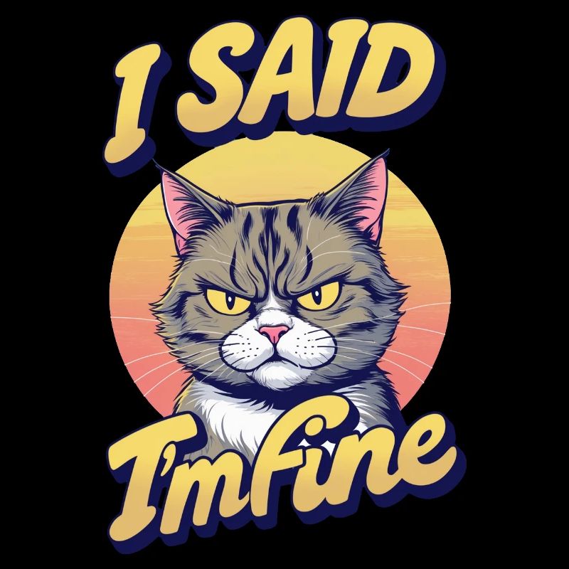 Sarkastisches Katzen-Design I Said Im Fine mit gr