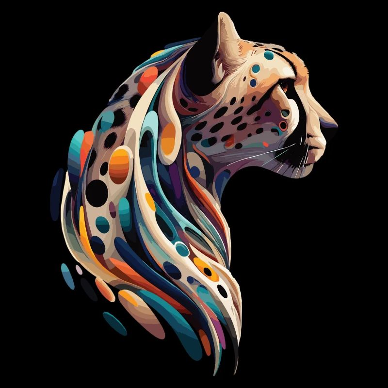 Guépard abstrait coloré