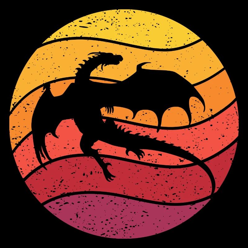 Drache Retro Style Vintage