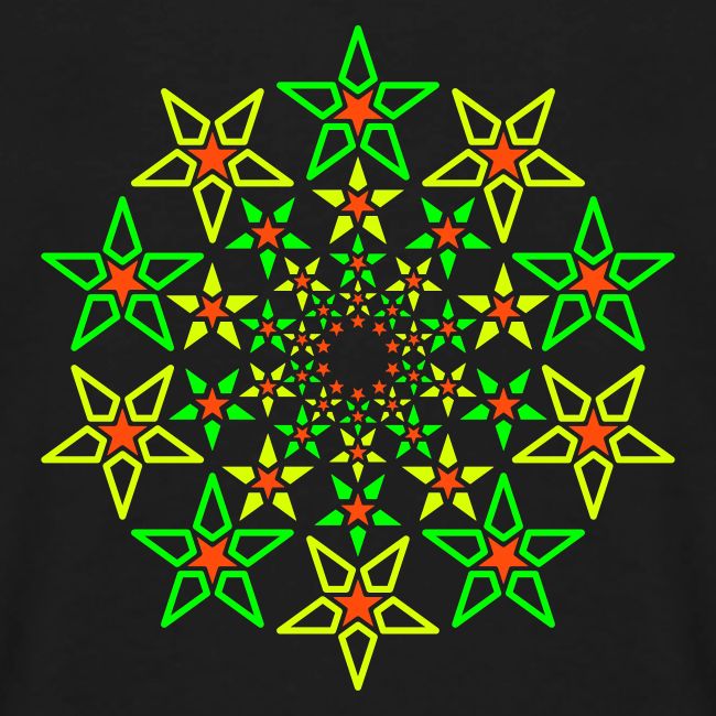Fractal Star 3 colori neon