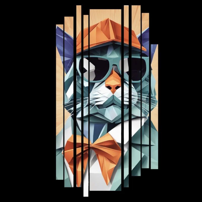 Chat cool en origami