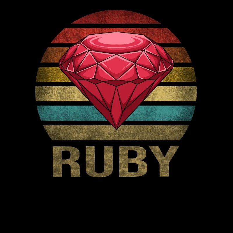 Ruby Gemstone Retro Sunset