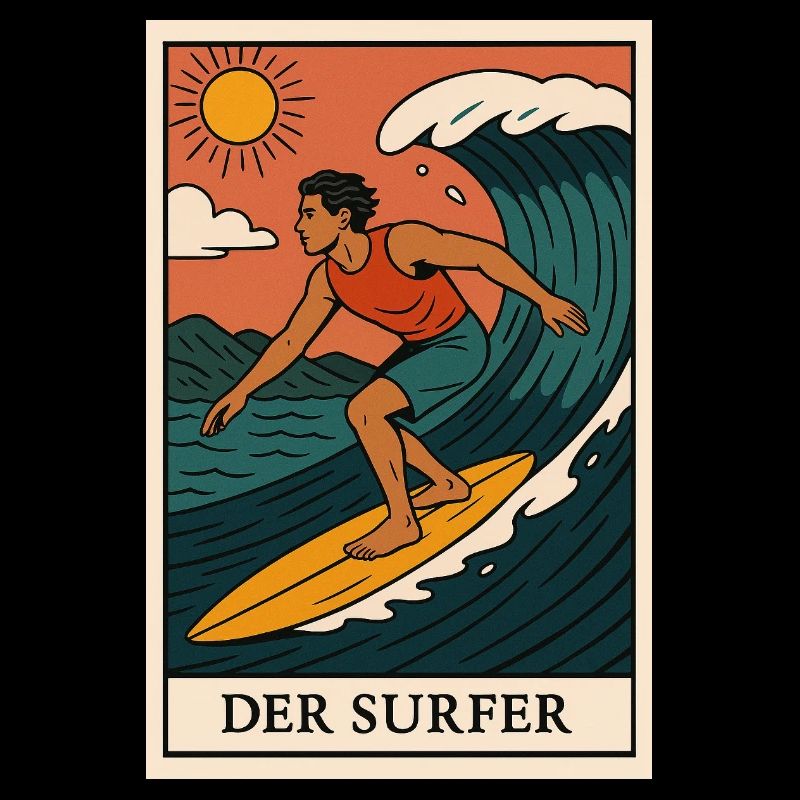 The Surfer Mural with Sunlight