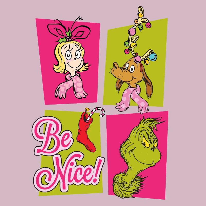 The Grinch, Cindy Lou & Max Be Nice Tile Design