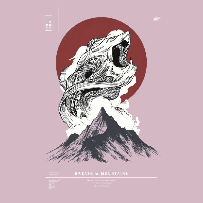Wave Over Mountain Peak Circle