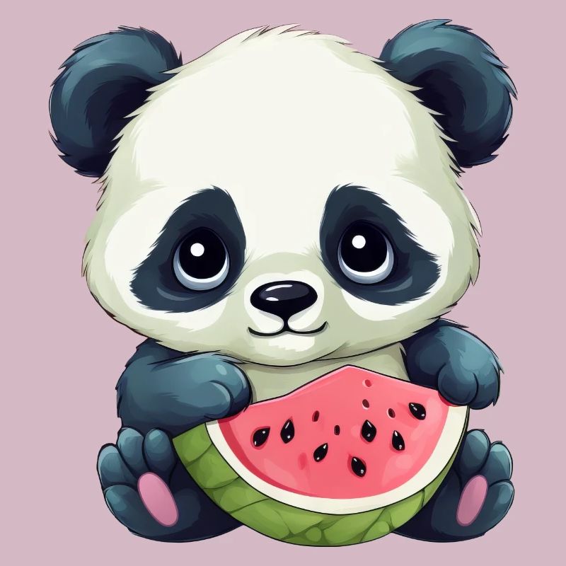 Panda mignon à la pastèque
