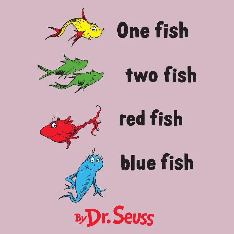 One Fish Two Fish Red Fish Blue Fish Iconic Design