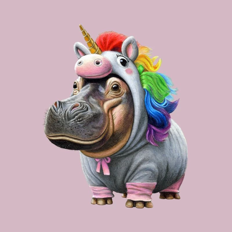 Nilpferd Einhorn