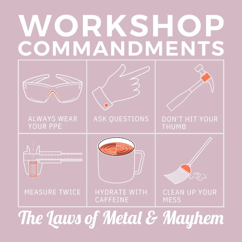 Workshop Rules, Sarcastic Machinist & Engineer Tee
