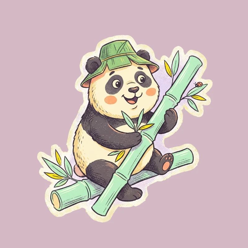 Panda on bamboo path
