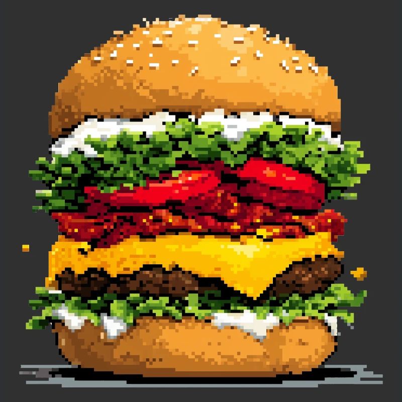 Pixelhamburger Retro Pixel Art