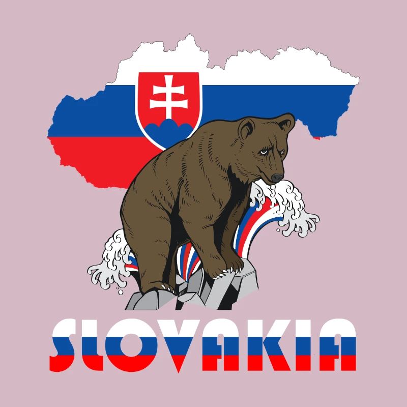Conception d'ours de Slovénie avec carte et drapeau