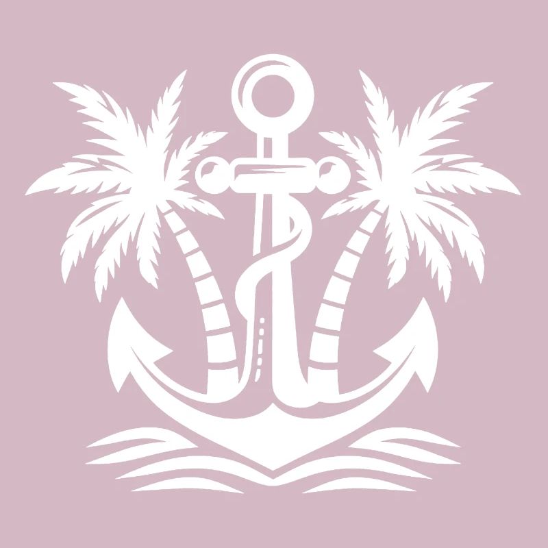 Anchor with palm tree logo