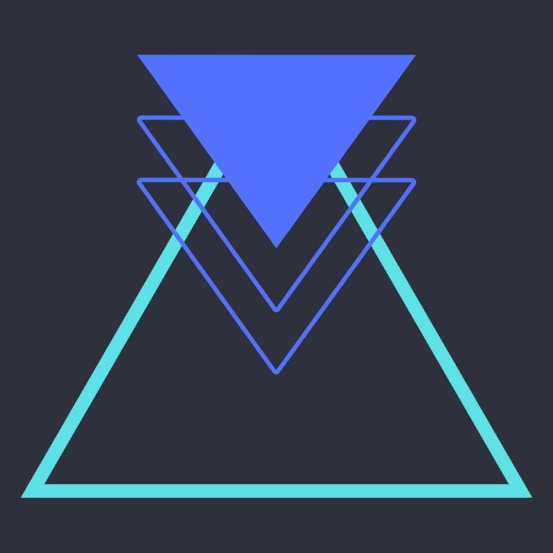Triangle Blue Light Blue Abstract Geometric