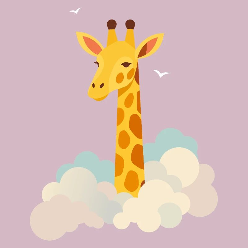 Sanfte Giraffe über den Wolken – Traumhaftes Motiv