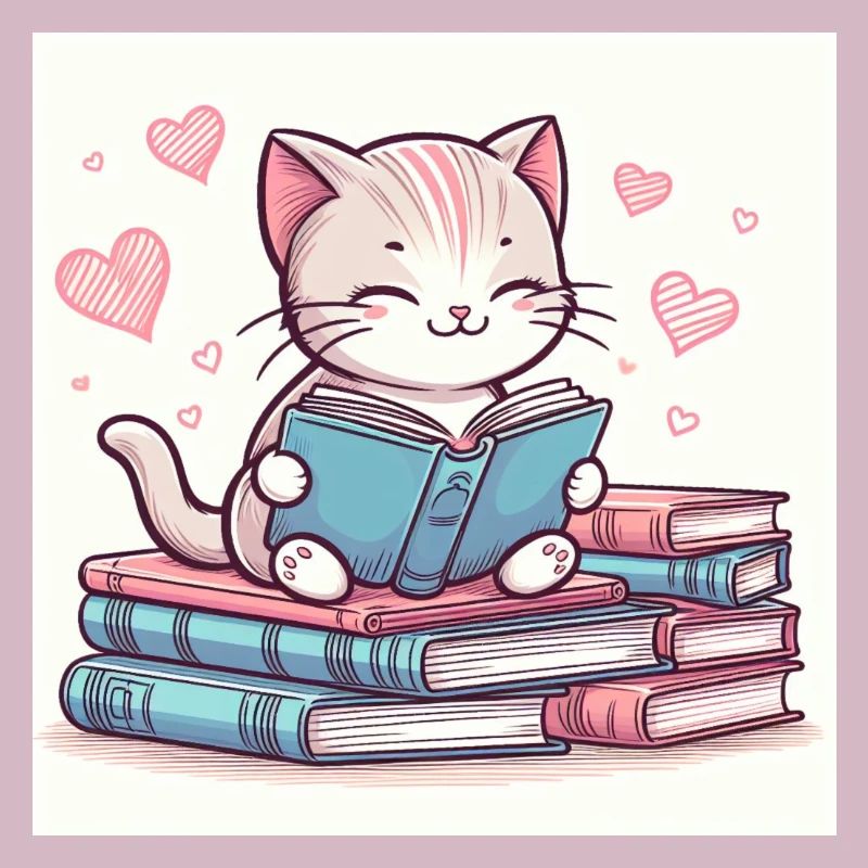 Cat Reads Book