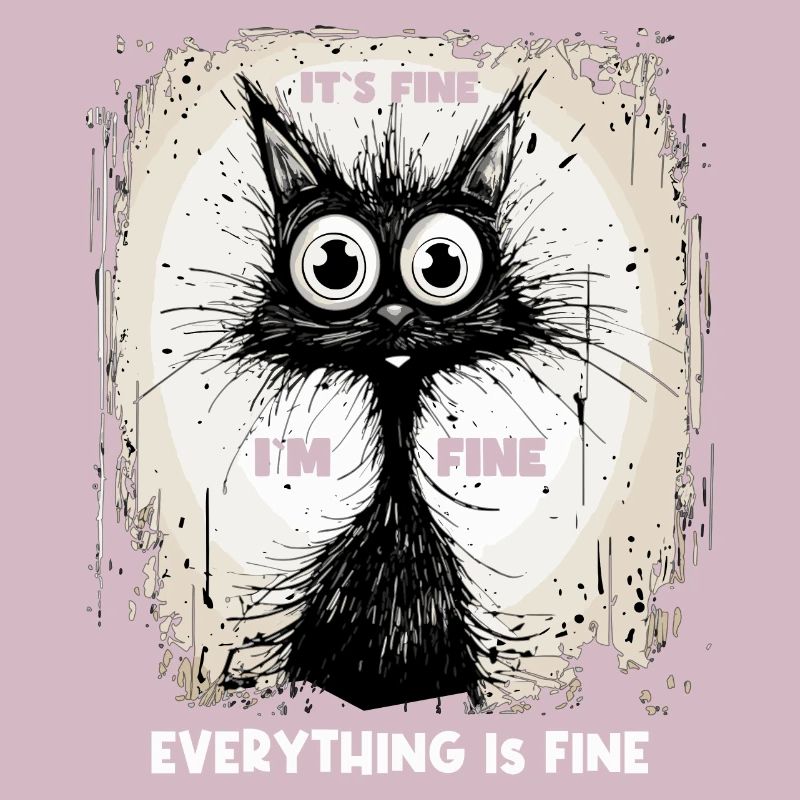 Katze Spruch It´s Fine I´m Fine Everything Is Fine