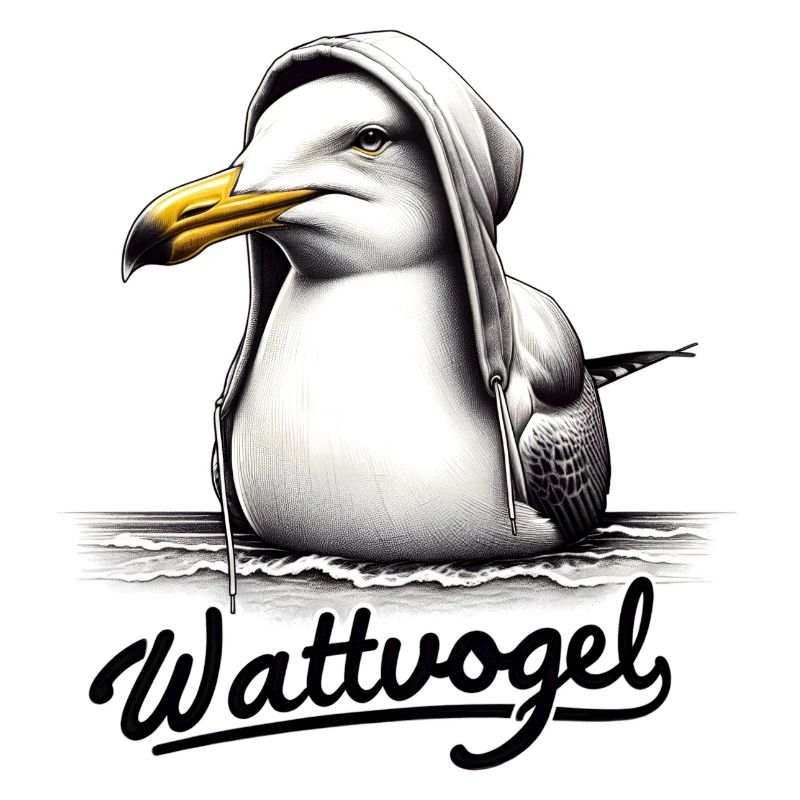 Wattvogel Coole Möwe mit Kapuze