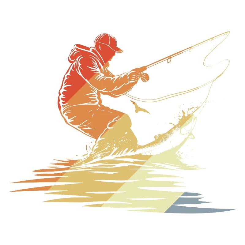 Fishing Graphic Retro Style
