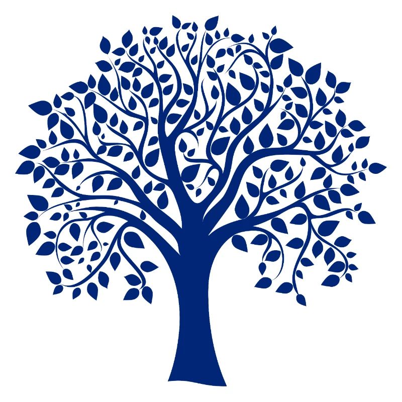 Base Blue Jumbo Tree Print Silhouette