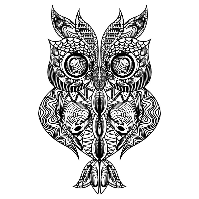 Eule-Design im Mandala-Stil