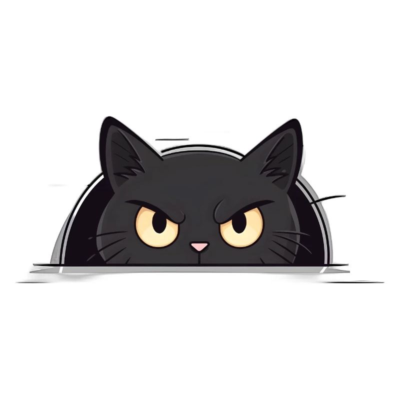 Neugierige Schwarze Katze