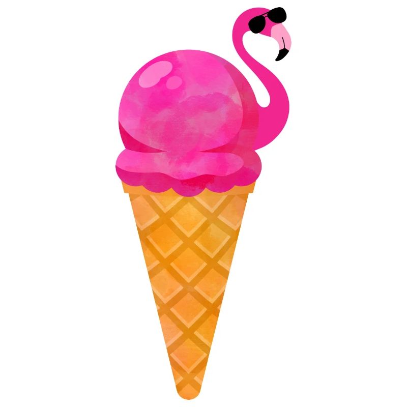 Ice Eiscreme Waffeleis Eiskugel Flamingo Eis