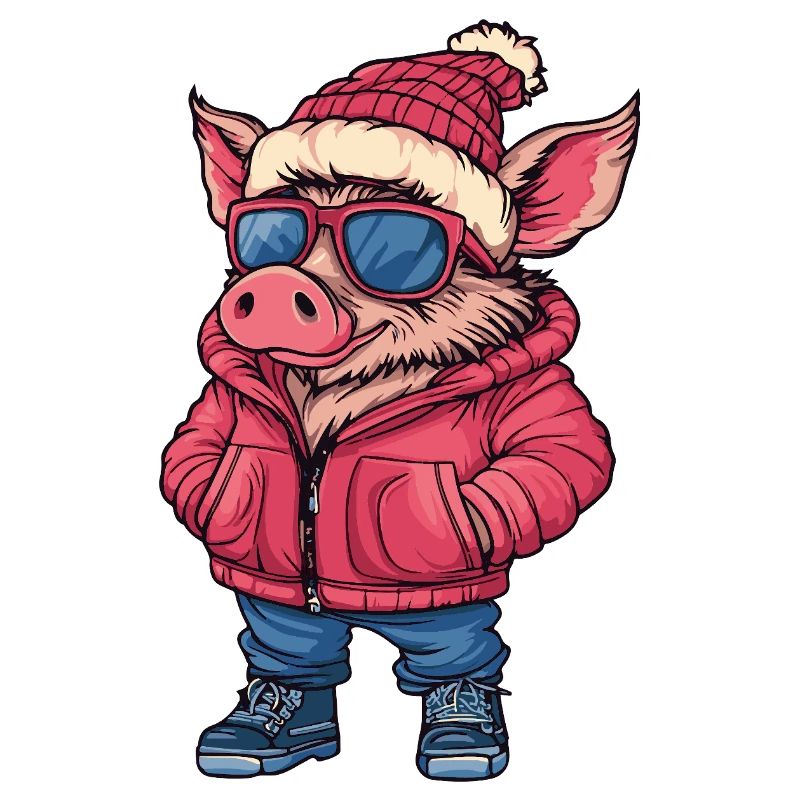 Pig Cool Comic Boar